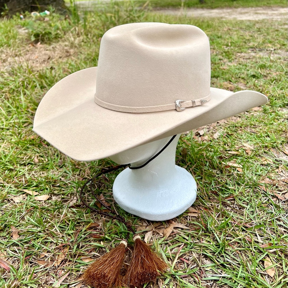 Greeley Hat Works for The Hat Lady 15X Long Oval Beaver Fur Felt Buckskin 7 1/4